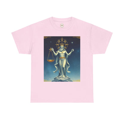 Unisex Heavy Cotton T-Shirt Space v2, Libra God, Zodiac Design