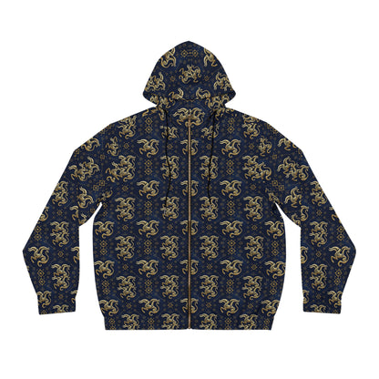 Full-Zip Hoodie (AOP), Aquarius, Zodiac v3, Pattern
