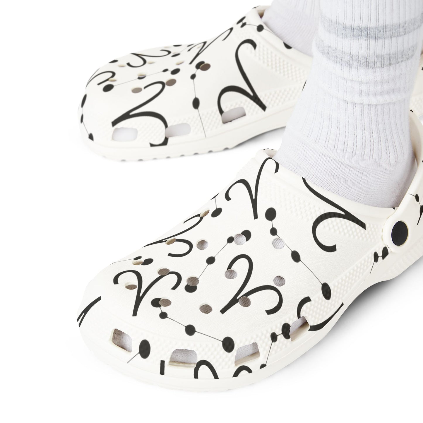 EVA Foam Rubber Shoes (AOP), Material 100% EVA, Aries Zodiac Design