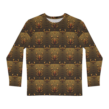 Men's Long Sleeve Shirt, (AOP), Scorpio, Zodiac v1, Pattern