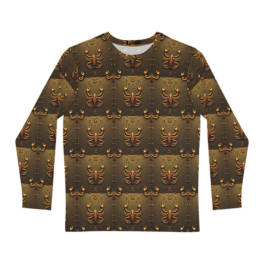 Men's Long Sleeve Shirt, (AOP), Scorpio, Zodiac v1, Pattern