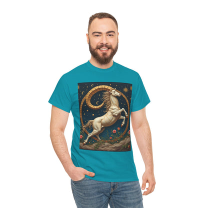 Unisex Heavy Cotton T-Shirt, Aries Animal 1v, Zodiac Design