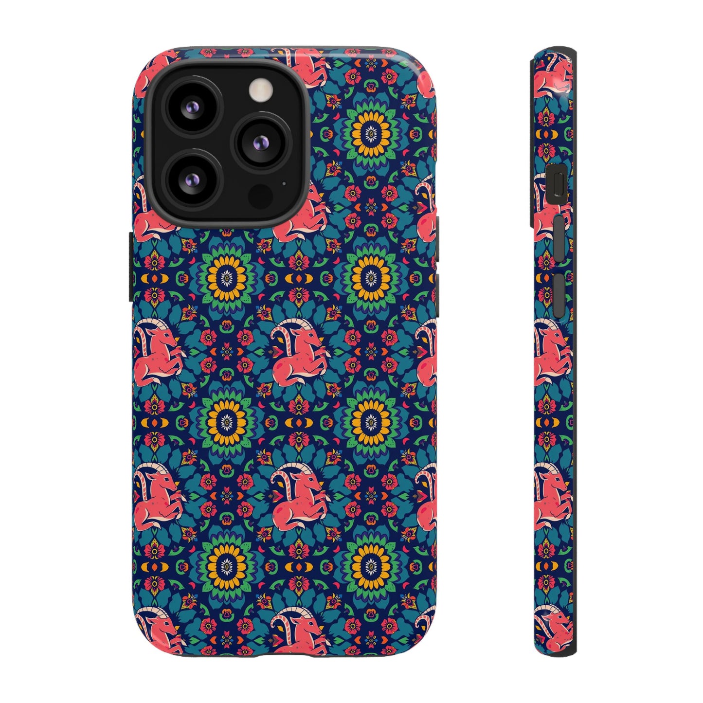 Tough Cases, Capricorn, Zodiac v1, Flower Pattern