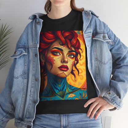 Unisex Heavy Cotton T-Shirt, Aquarius, Zodiac, Sexy Art