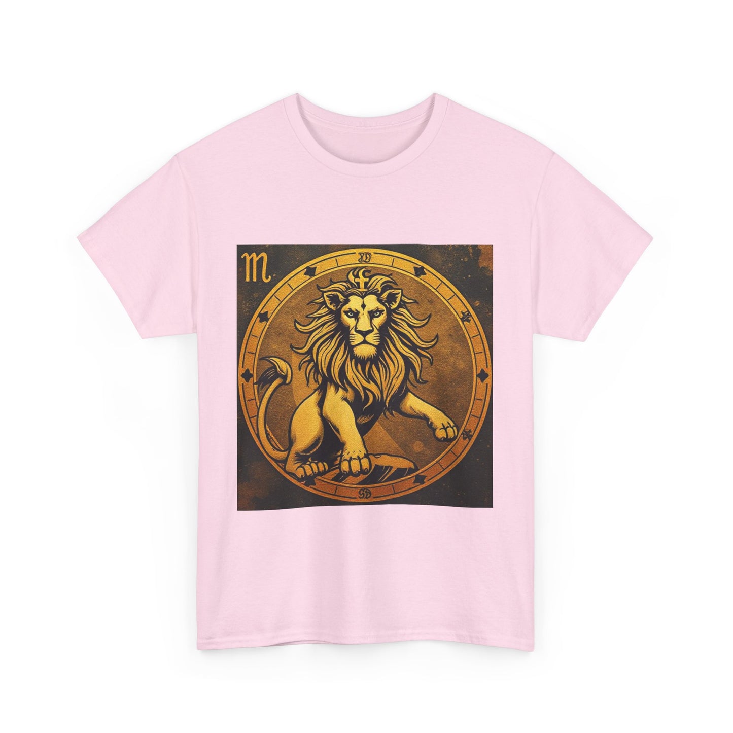Unisex Heavy Cotton T-Shirt, Gold Lion, Leo Zodiac Design