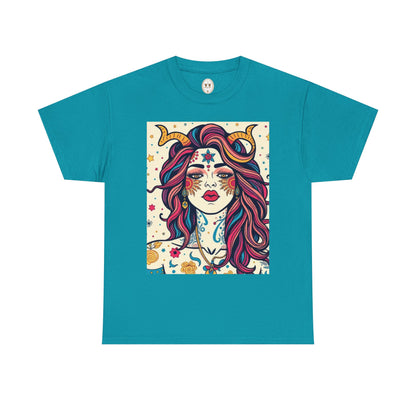 Unisex Heavy Cotton T-Shirt, Virgo, Zodiac v3, Sexy Art