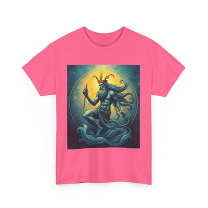 Unisex Heavy Cotton T-Shirt, Aquarius God, Zodiac Design