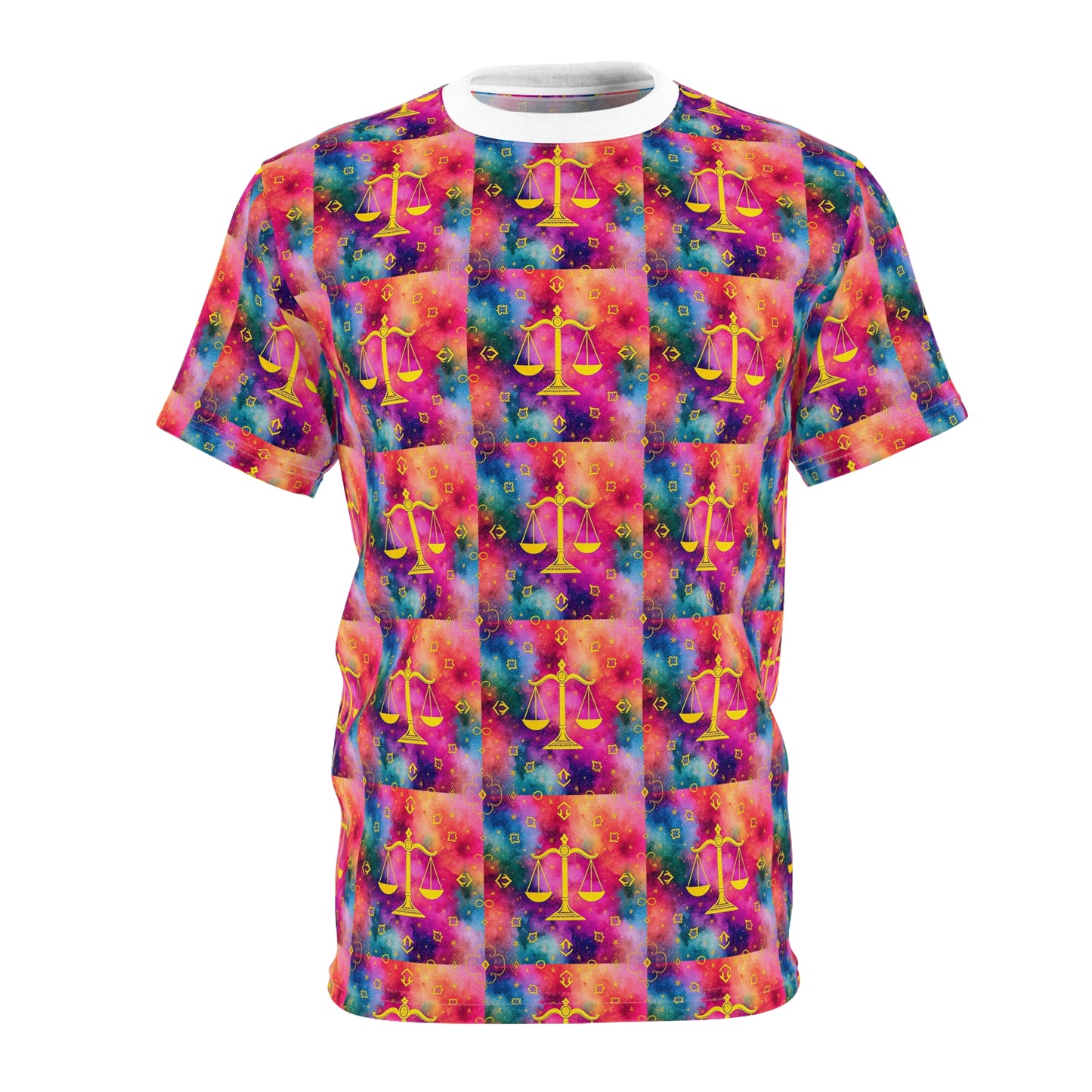 Unisex Cut & Sew T-Shirt, AOP, Libra, Zodiac, Pattern