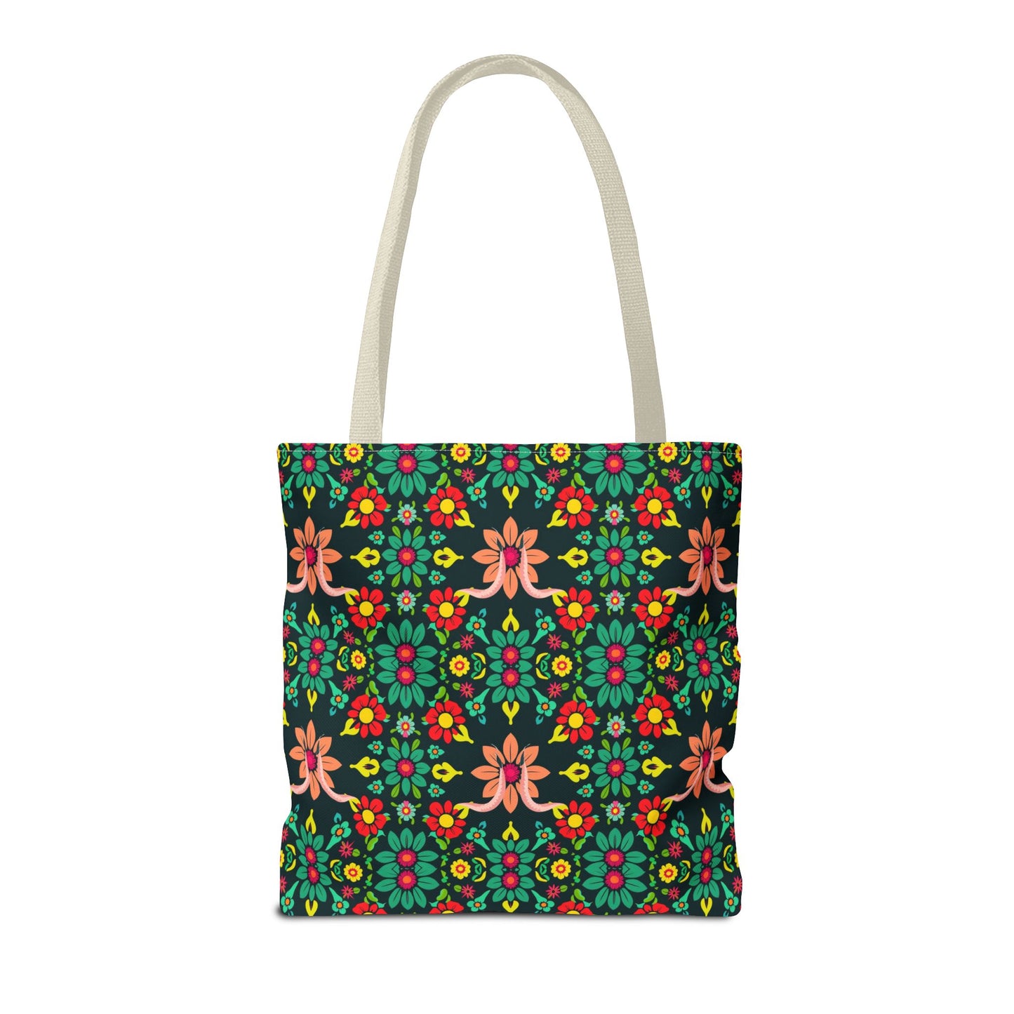 Tote Bag, (AOP), Aquarius, Zodiac v1, Flower Pattern