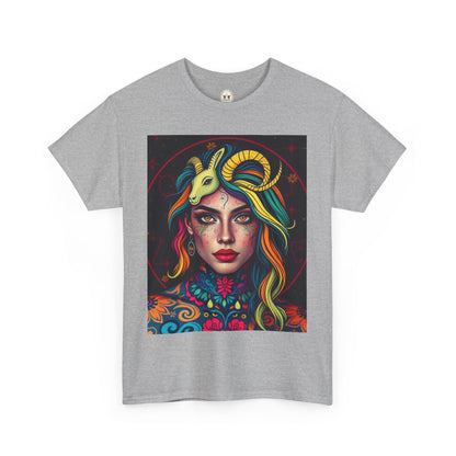 Unisex Heavy Cotton T-Shirt, Capricorn, Zodiac v2, Sexy Art