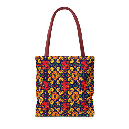 Tote Bag (AOP), Virgo, Zodiac, Flower Pattern