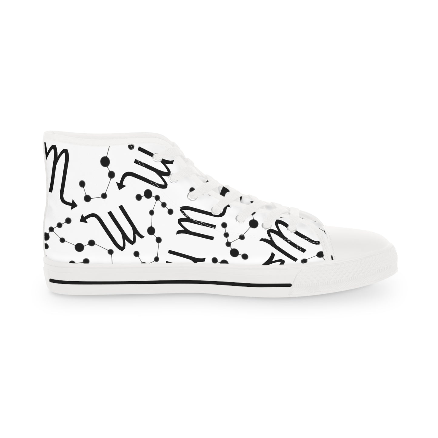 Men's High Top Sneakers, Breathable polyester canvas, Scorpio Zodiac Design