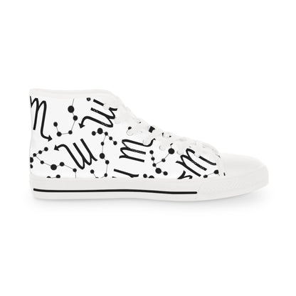 Men's High Top Sneakers, Breathable polyester canvas, Scorpio Zodiac Design