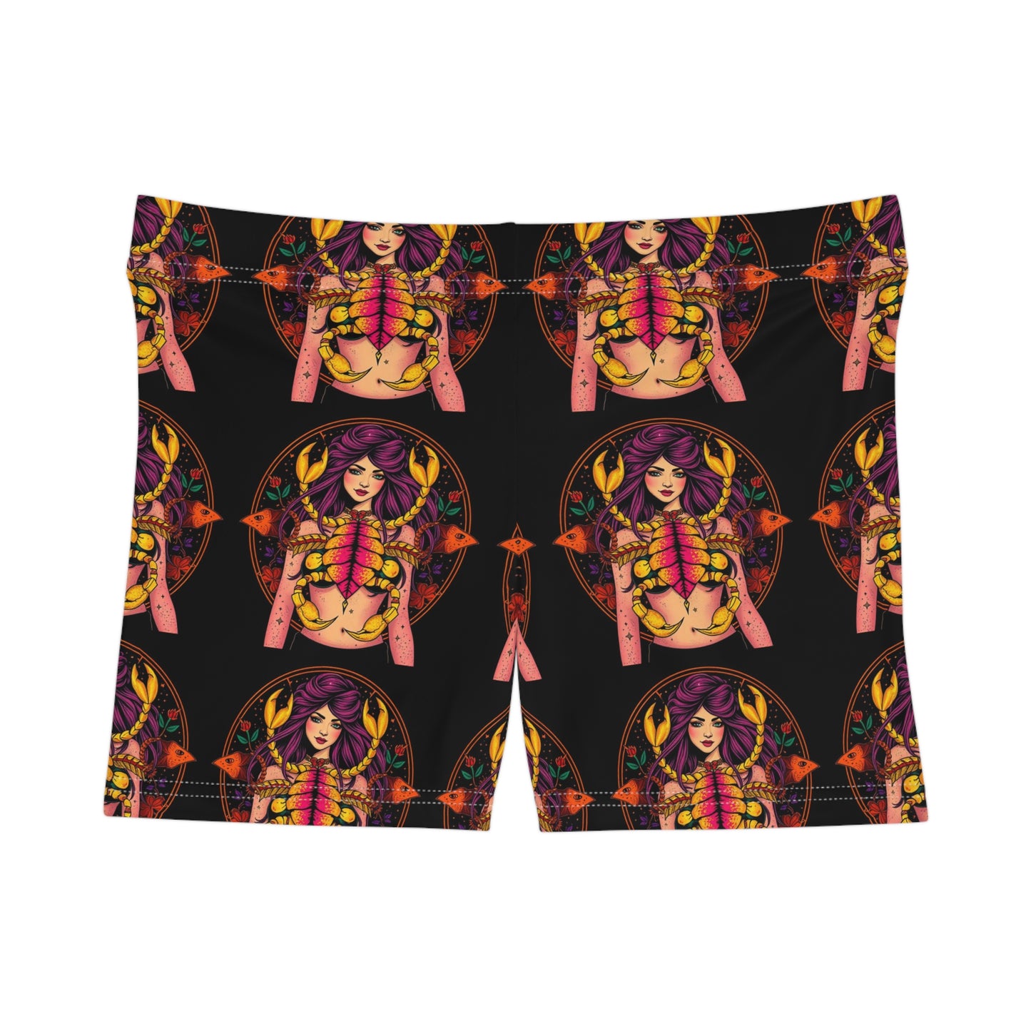 Women's Shorts, (AOP), Scorpio, Zodiac v1, Sexy Pattern
