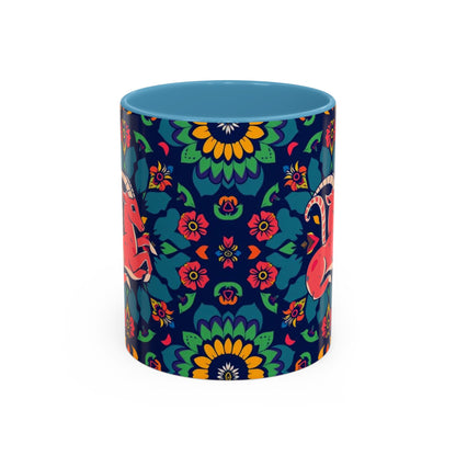 Accent Coffee Mug, Capricorn, Zodiac, Flower Pattern, (11, 15oz)