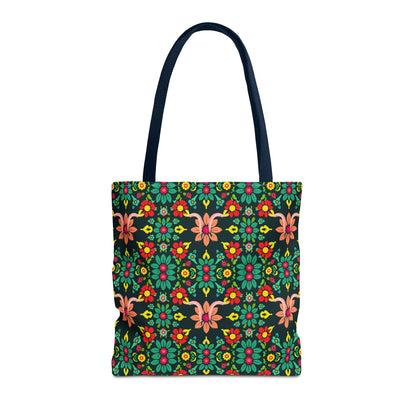 Tote Bag, (AOP), Aquarius, Zodiac v1, Flower Pattern