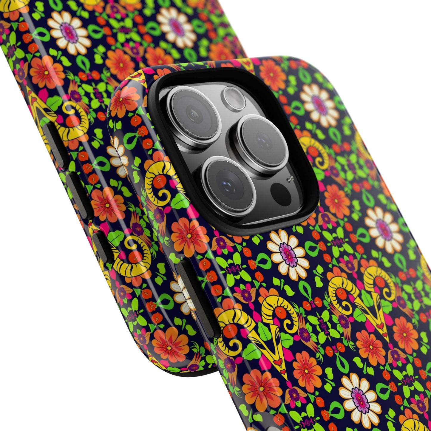 Tough Cases, Aries, Zodiac v4, Flower Pattern