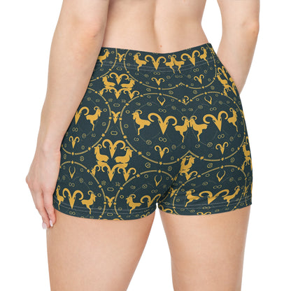 Women's Shorts, AOP, Aries, Zodiac v1, Pattern