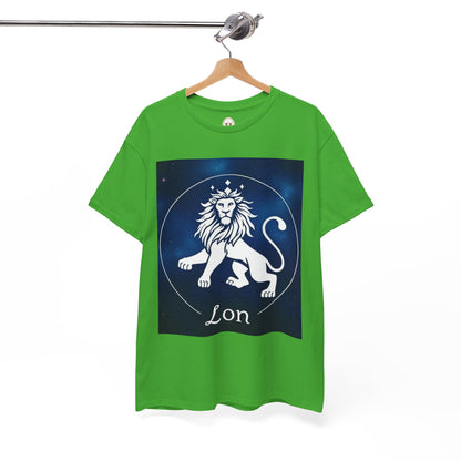 Unisex Heavy Cotton T-Shirt, Space Lion v1, Leo Zodiac Design