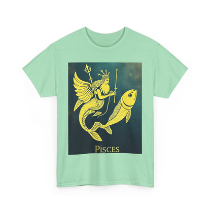 Unisex Heavy Cotton T-Shirt, Pisces Quuen v1, Zodiac Design