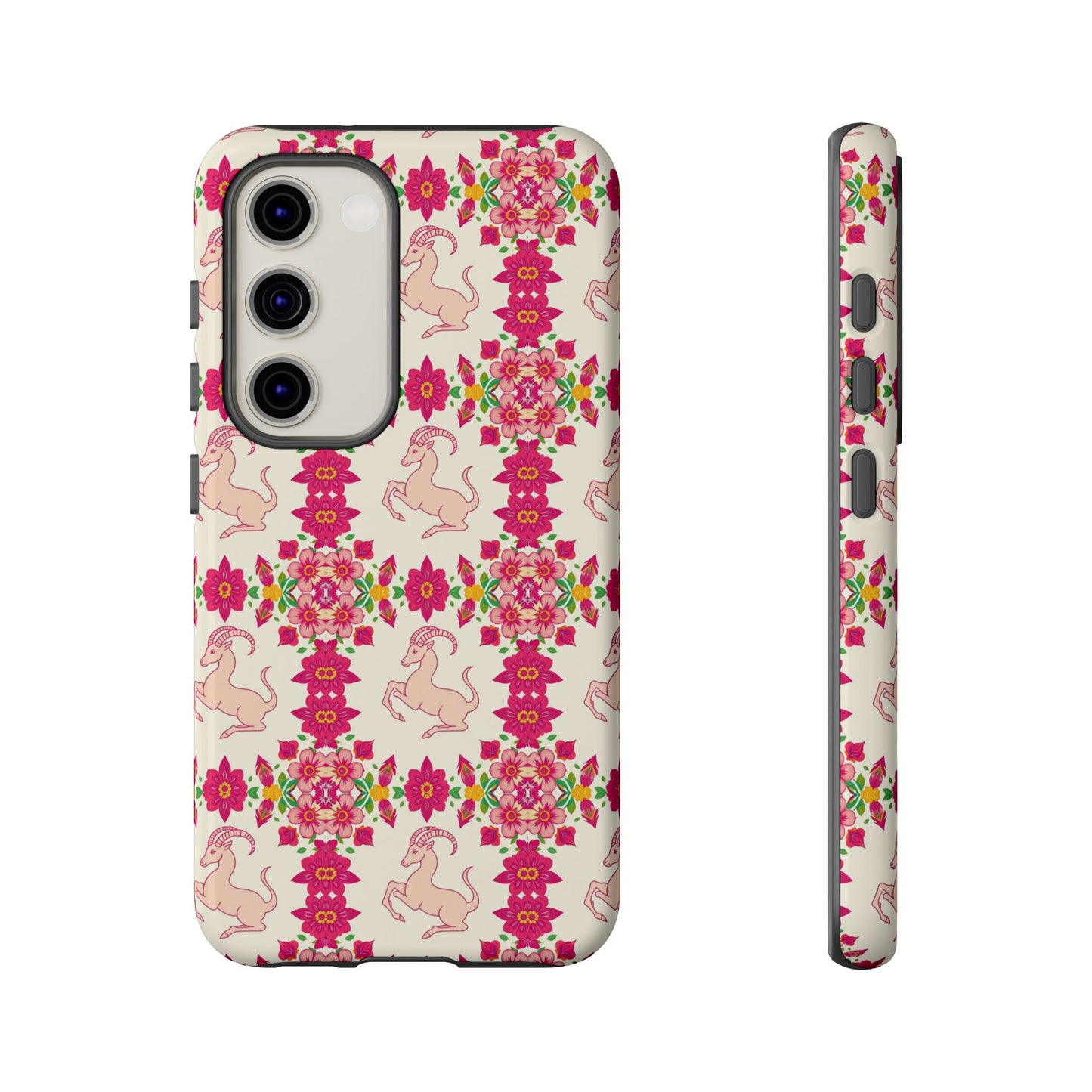 Tough Cases, Capricorn, Zodiac v3, Flower Pattern