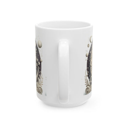 Ceramic Mug, (11oz, 15oz), Ceramic Coffee Mug, Stone & Stars, Capricorn Zodiac Design