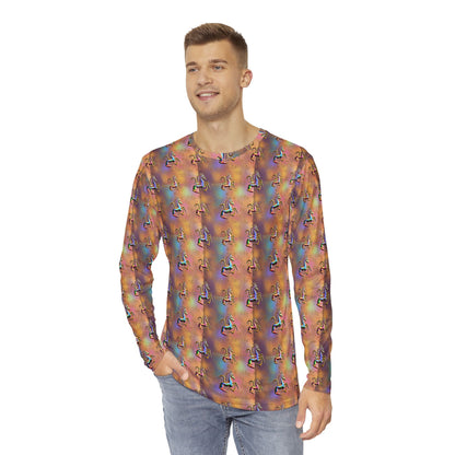 Men's Long Sleeve Shirt, (AOP), Aquarius, Zodiac v2, Pattern