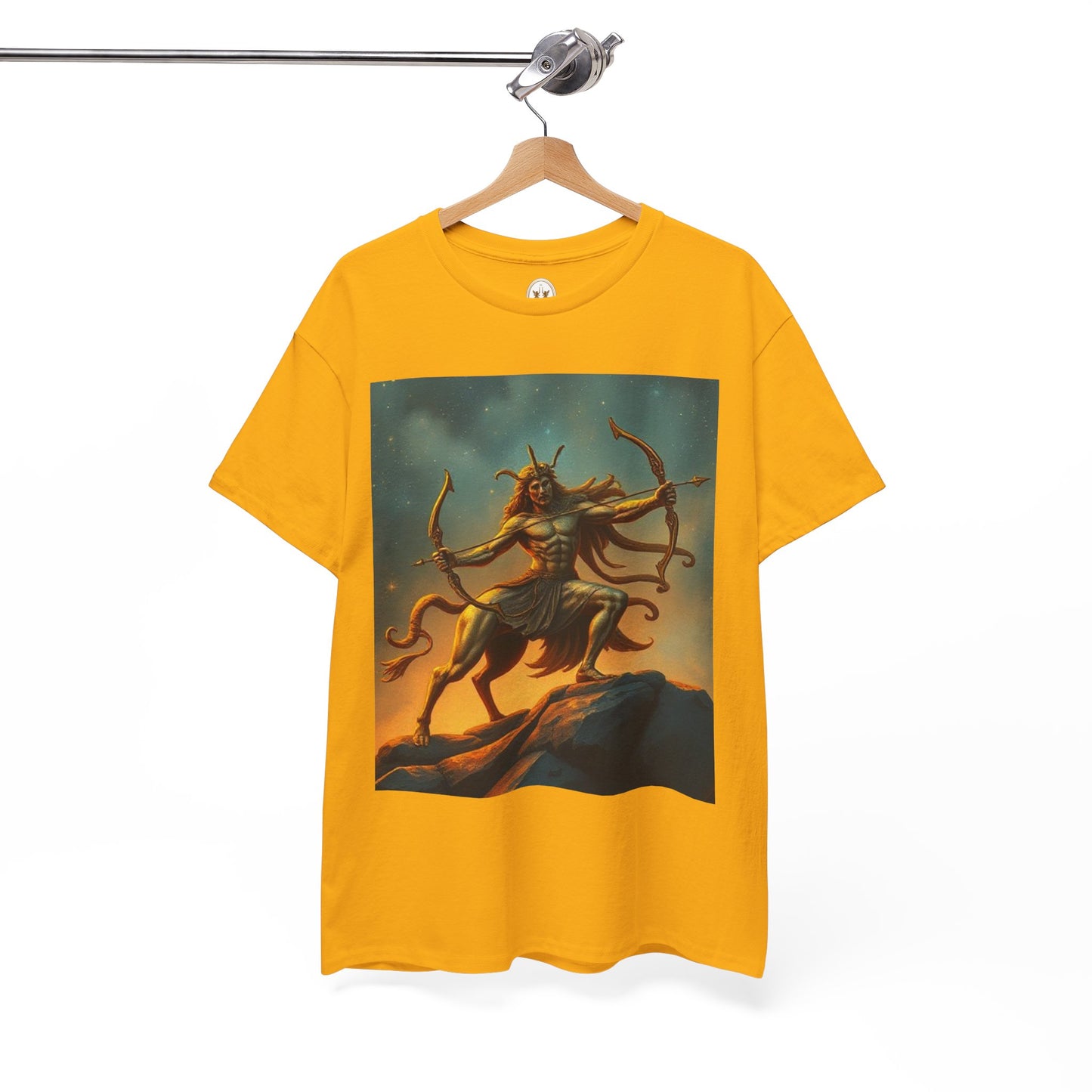 Unisex Heavy Cotton T-Shirt, Arrow Centaur, Sagittarius Zodiac Design