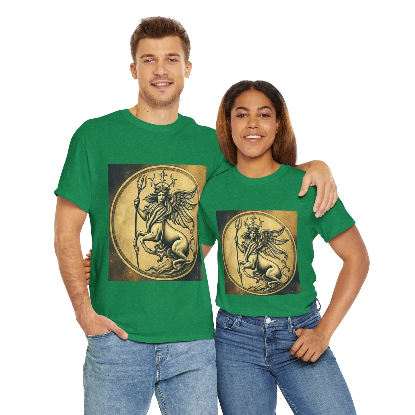 Unisex Heavy Cotton T-Shirt, Animal Angel v1, Virgo Zodiac Design