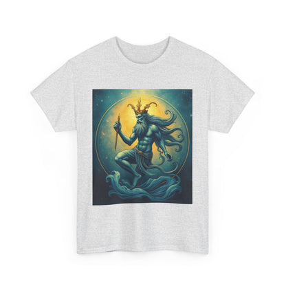 Unisex Heavy Cotton T-Shirt, Aquarius God, Zodiac Design