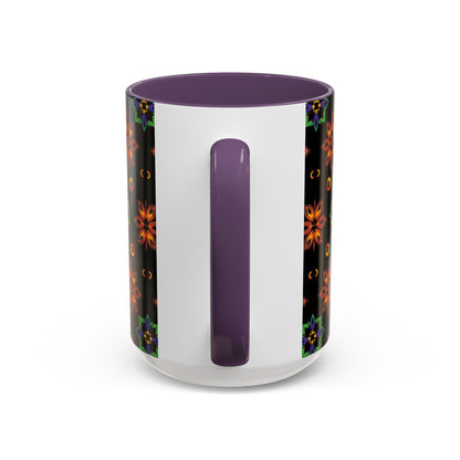 Accent Coffee Mug, Libra, Zodiac v4, Flower Pattern, (11, 15oz)