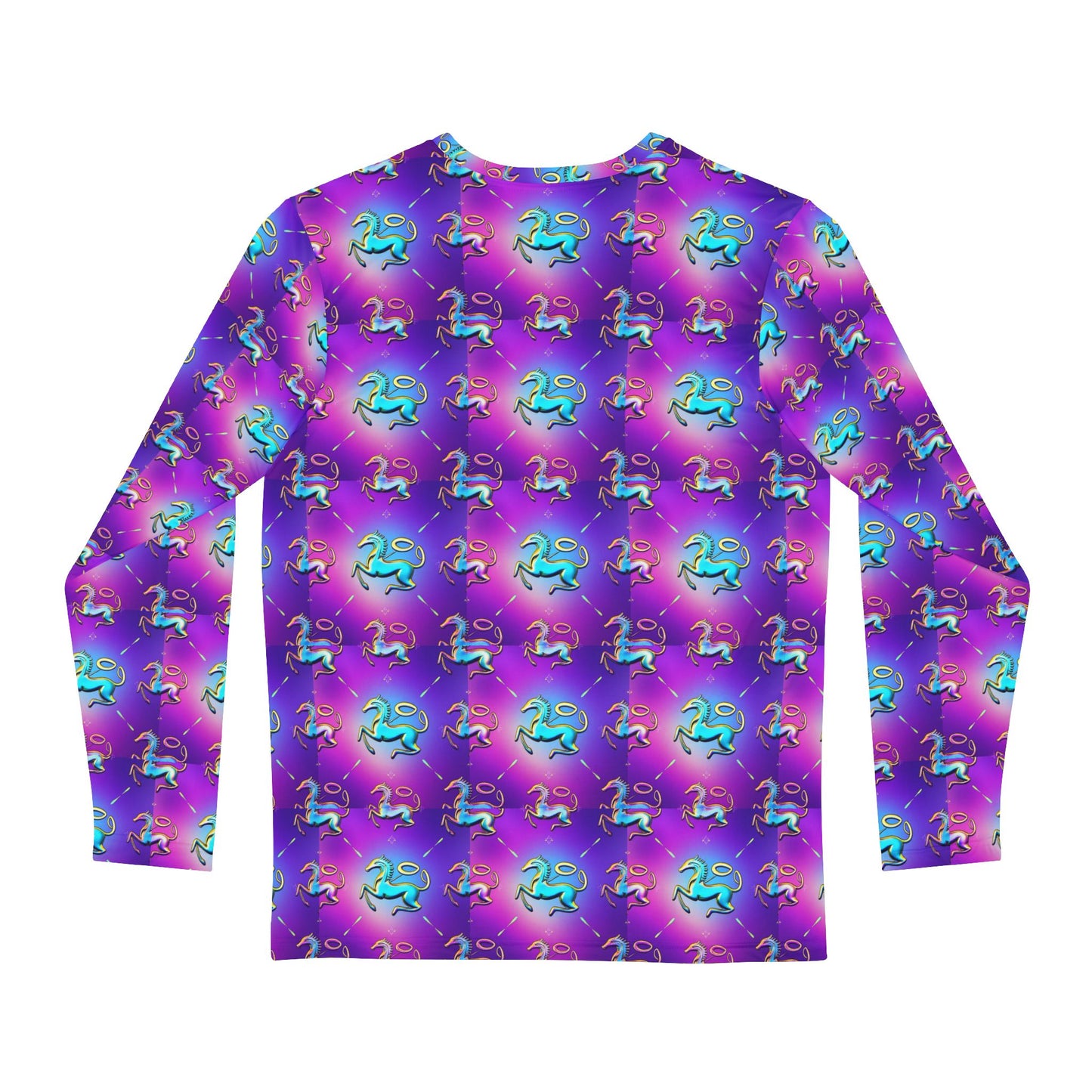 Men's Long Sleeve Shirt, (AOP), Aquarius, Zodiac v4, Pattern