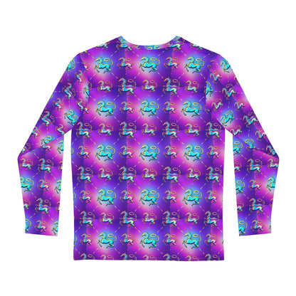Men's Long Sleeve Shirt, (AOP), Aquarius, Zodiac v4, Pattern