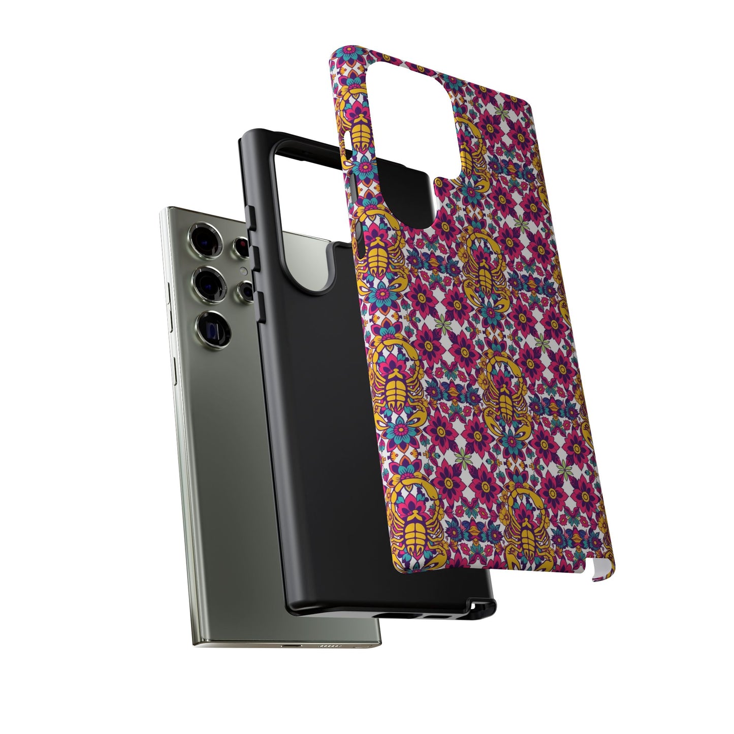 Tough Cases, Scorpio, Zodiac v2, Flower Pattern
