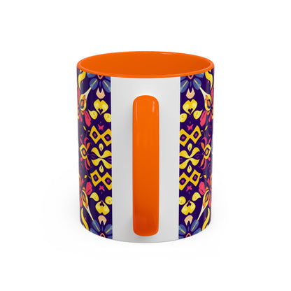 Accent Coffee Mug, Capricorn, Zodiac v1, Flower Pattern, (11, 15oz)