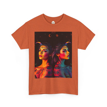 Unisex Heavy Cotton T-Shirt, Gemini, Zodiac, Sexy Art