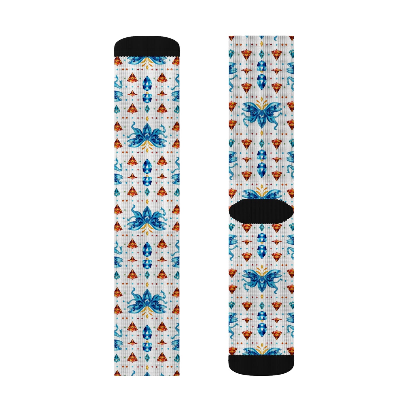 Sublimation Socks, Aquarius, Zodiac v1, Jewel Pattern