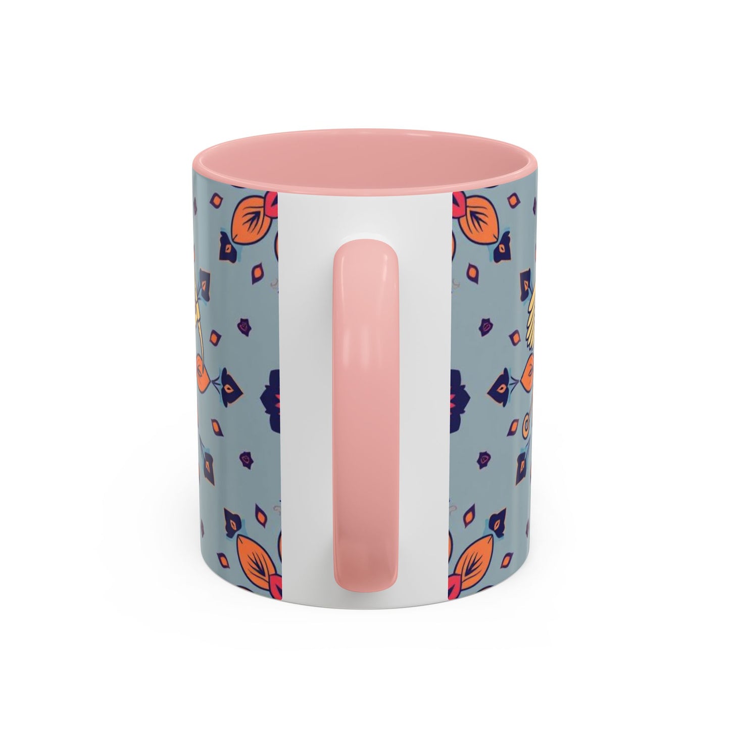 Accent Coffee Mug, Sagittarius, Zodiac v3. Flower Pattern, (11, 15oz)