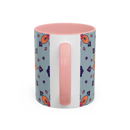 Accent Coffee Mug, Sagittarius, Zodiac v3. Flower Pattern, (11, 15oz)