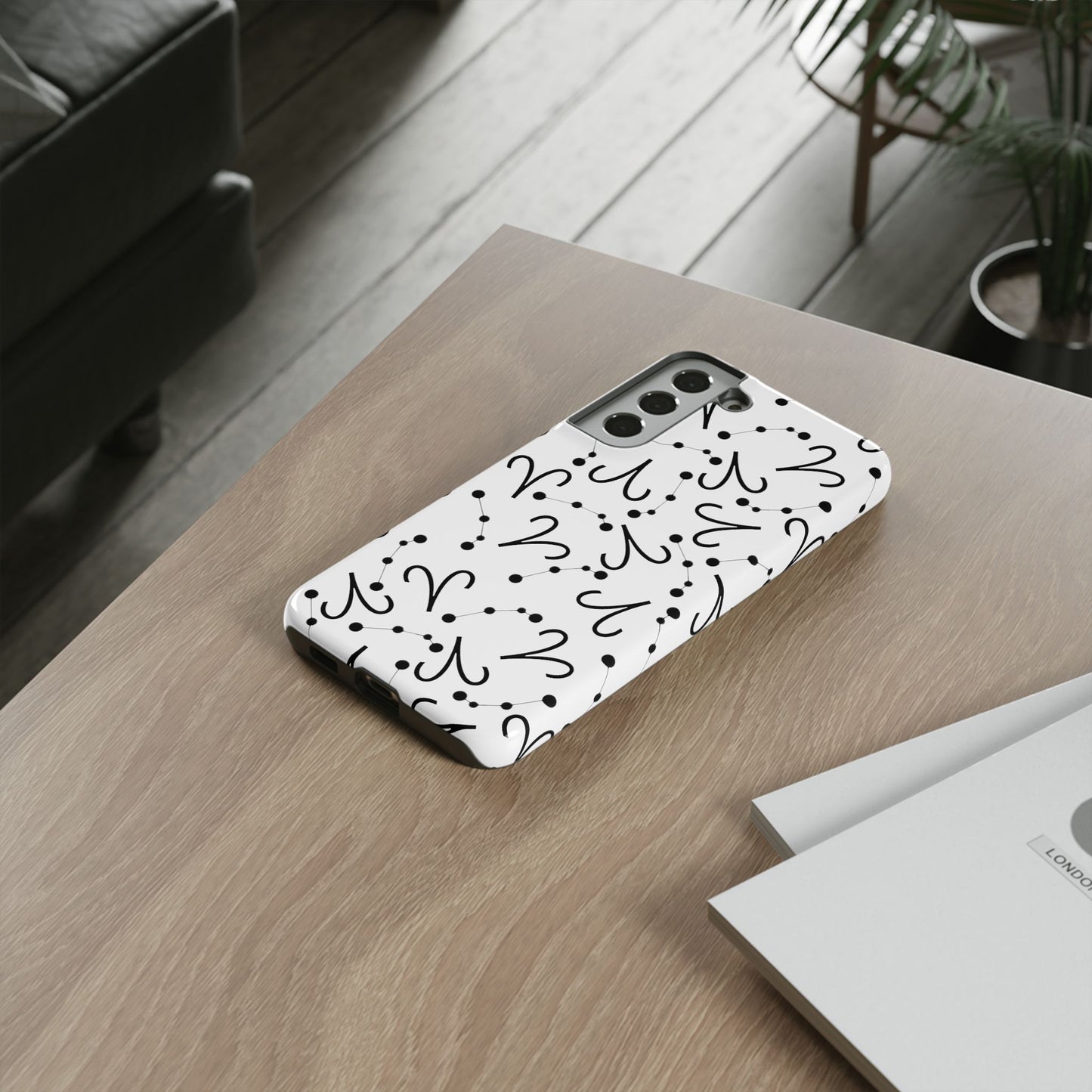 Tough Cases with the Aries Zodiac sign for iPhone, Samsung Galaxy, and Google Pixel devices