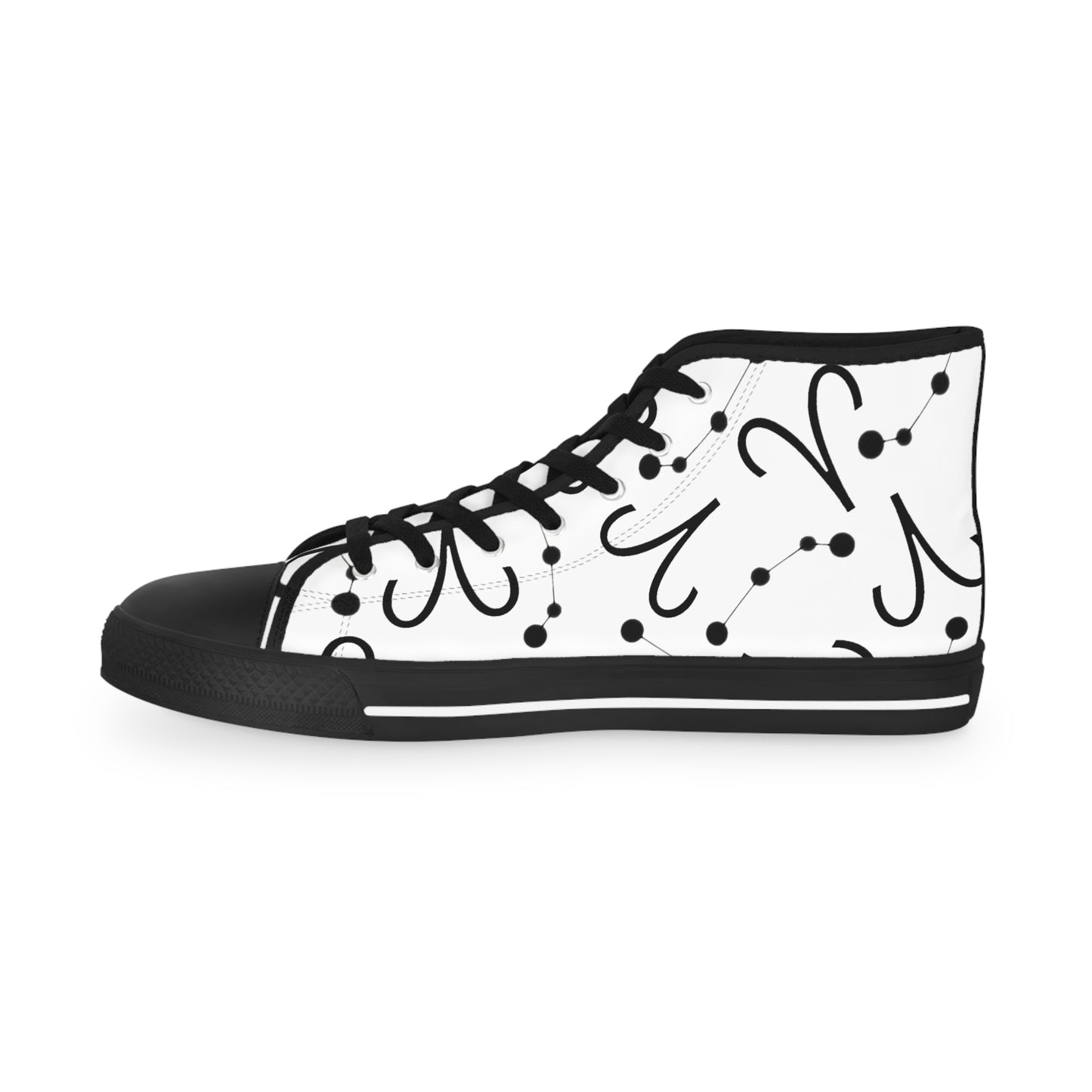 Men's High Top Sneakers, Breathable polyester canvas, Aries Zodiac Design