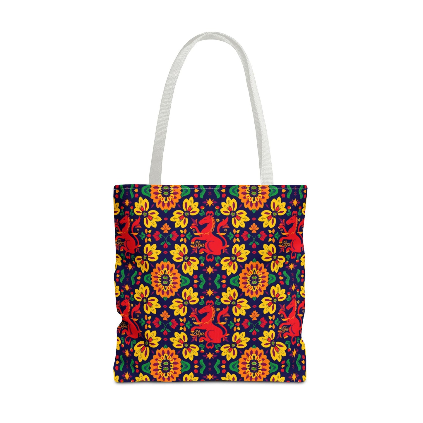 Tote Bag, (AOP), Virgo, Zodiac v4, Flower Pattern