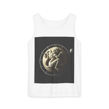 Unisex Garment-Dyed, Tank Top, Virgo Design, Planet Symbol, 100% US cotton