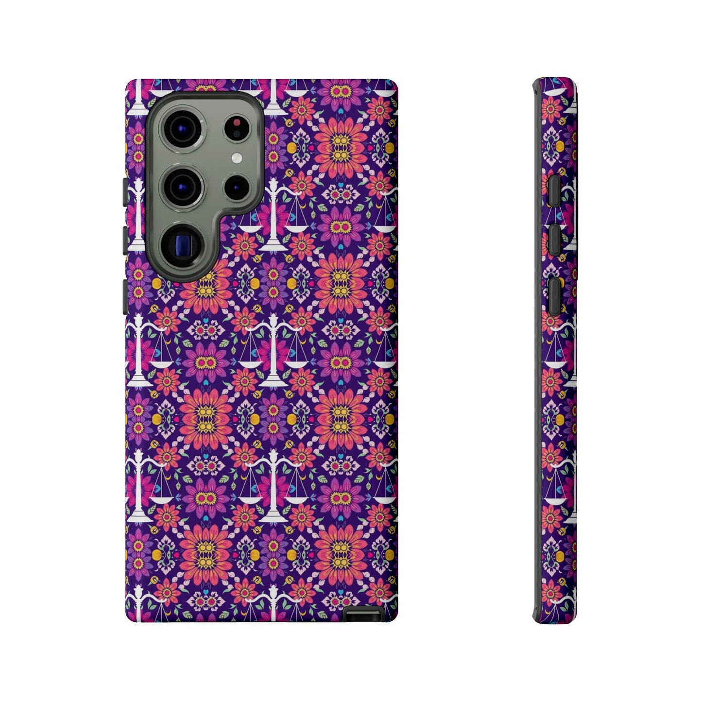 Tough Cases, Libra, Zodiac v4, Flower Pattern