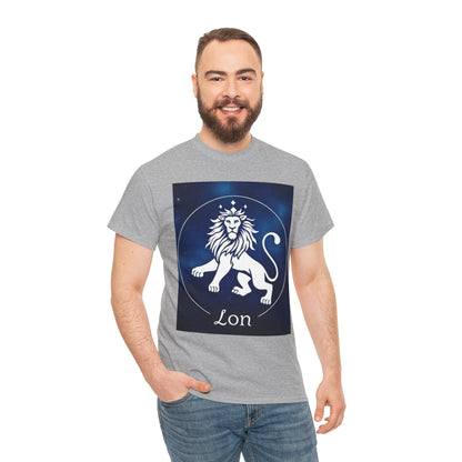 Unisex Heavy Cotton T-Shirt, Space Lion, Leo Zodiac Design