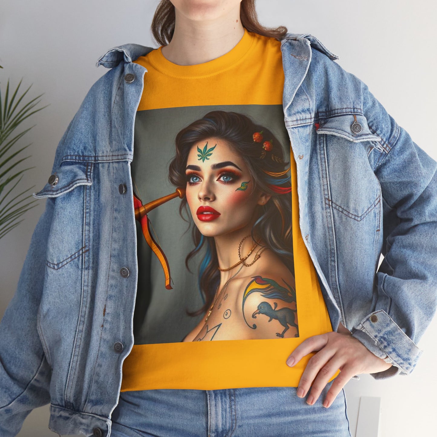Unisex Heavy Cotton T-Shirt, Sagittarius, Zodiac v2, Sexy Art