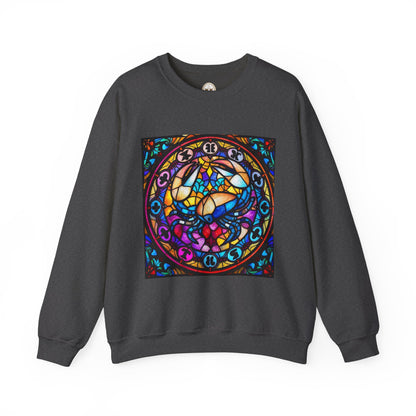 Unisex Heavy Blend™ Crewneck Sweatshirt, Glass, Cancer Zodiac Design