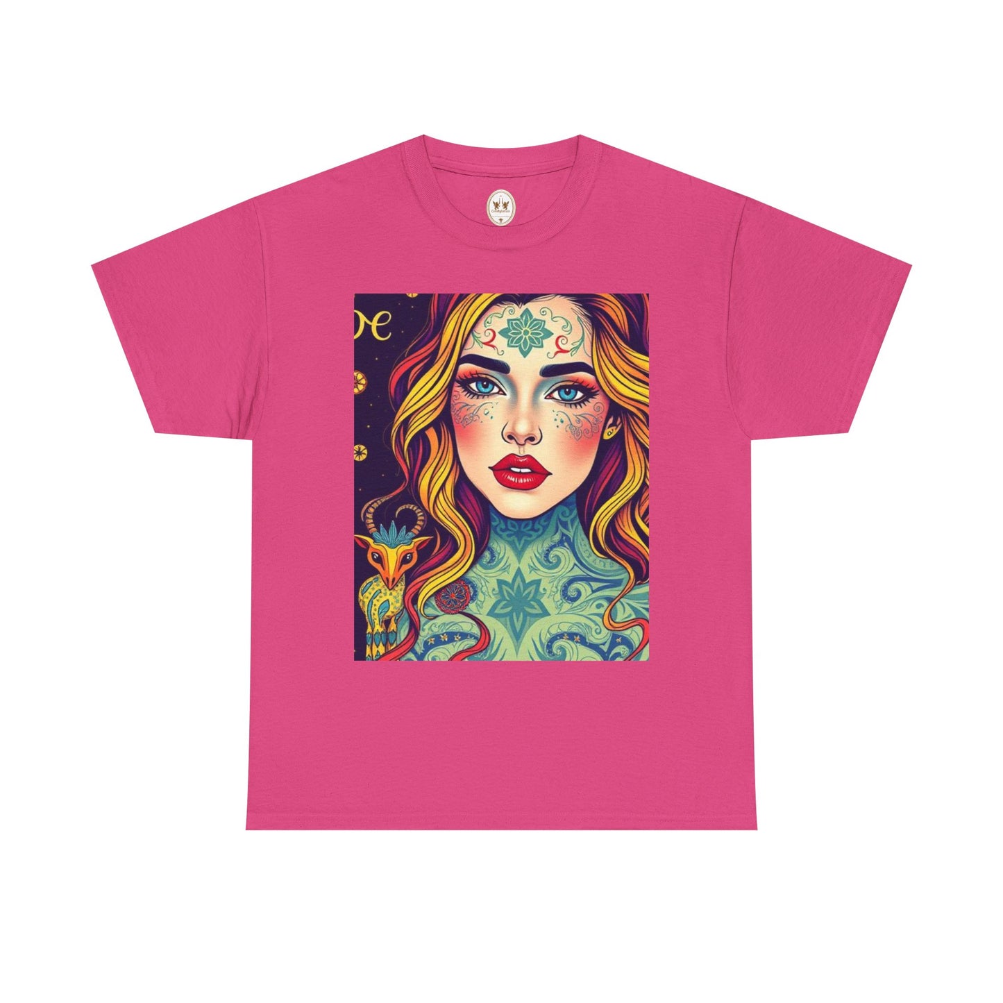 Unisex Heavy Cotton T-Shirt, Aquarius, Zodiac v2, Sexy Art