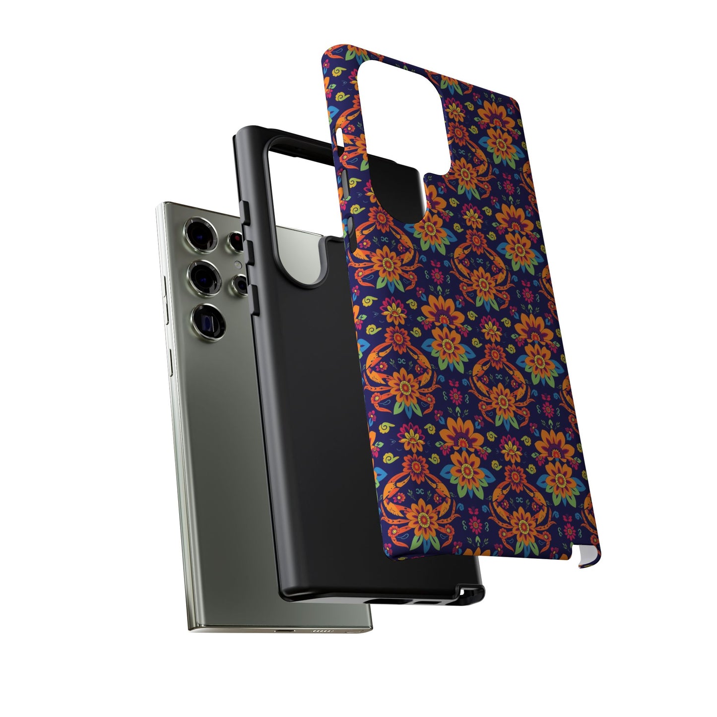 Tough Cases, Cancer, Zodiac, Flower Pattern