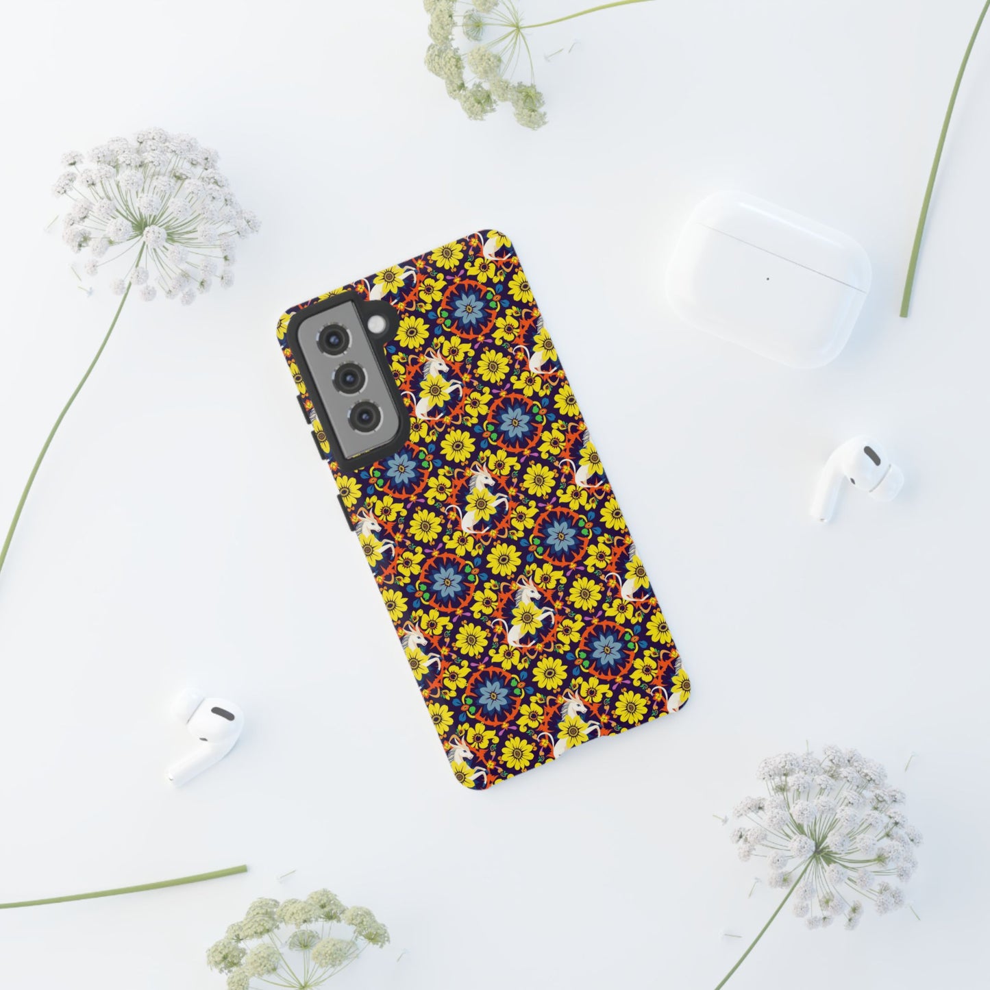Tough Cases, Aquarius, Zodiac v3, Flower Pattern
